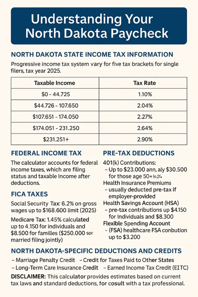 North Dakota Paycheck Calculator