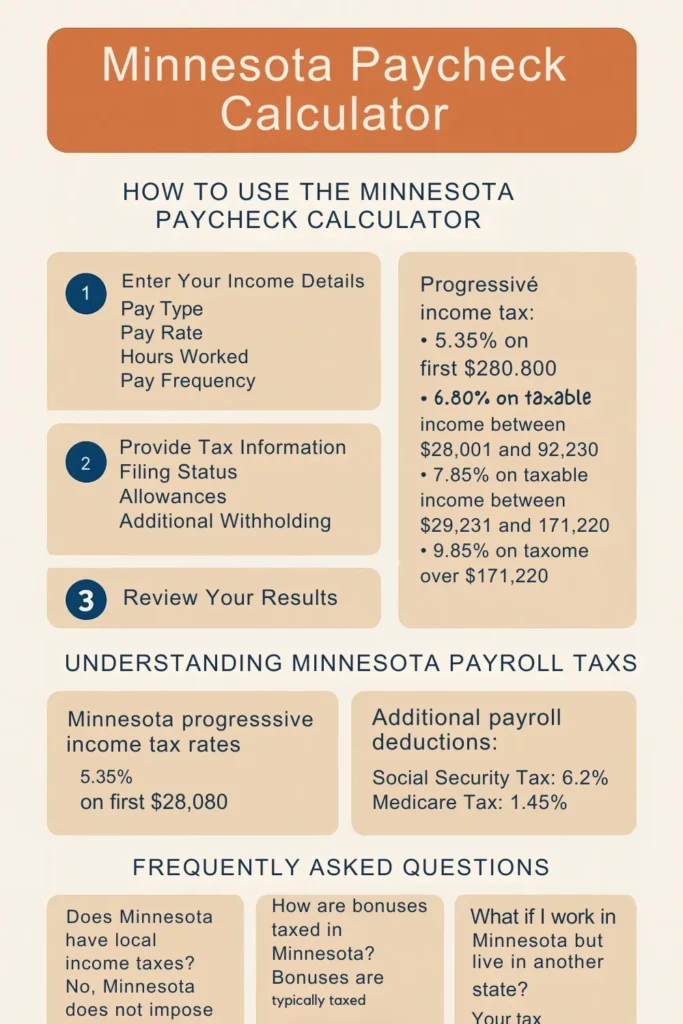 mn paycheck Calculator Infographic