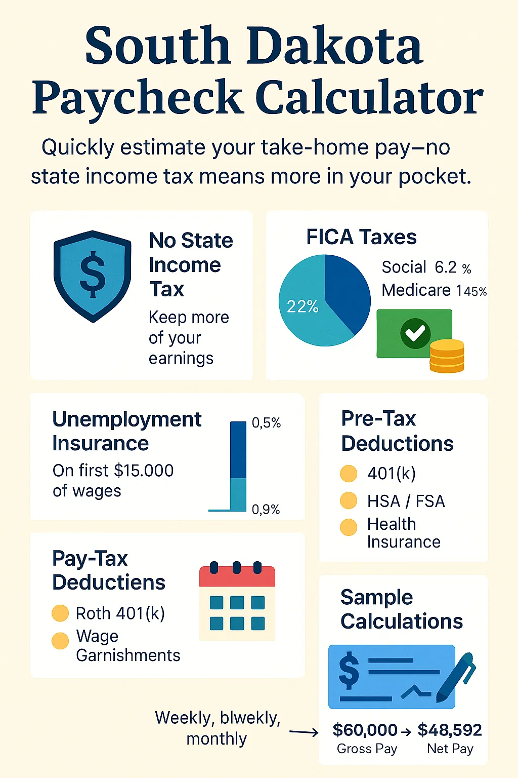 Online South Dakota paycheck calculator tool