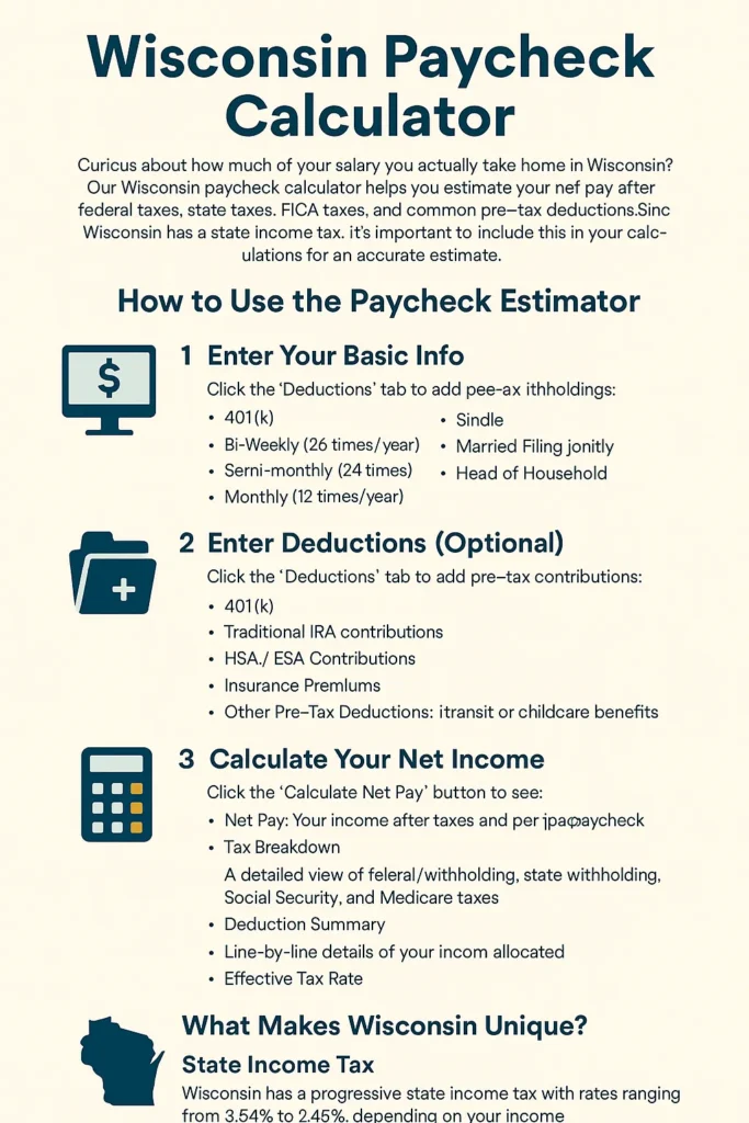 WI tax calculator details infographics